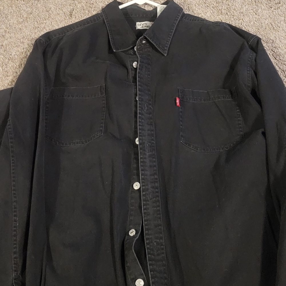 Levis 2xl black denim shirt